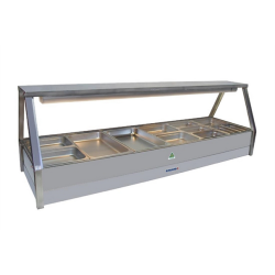 Roband E26RD   Straight Glass Hot Food Display Bar, 12 pans double row with roller door