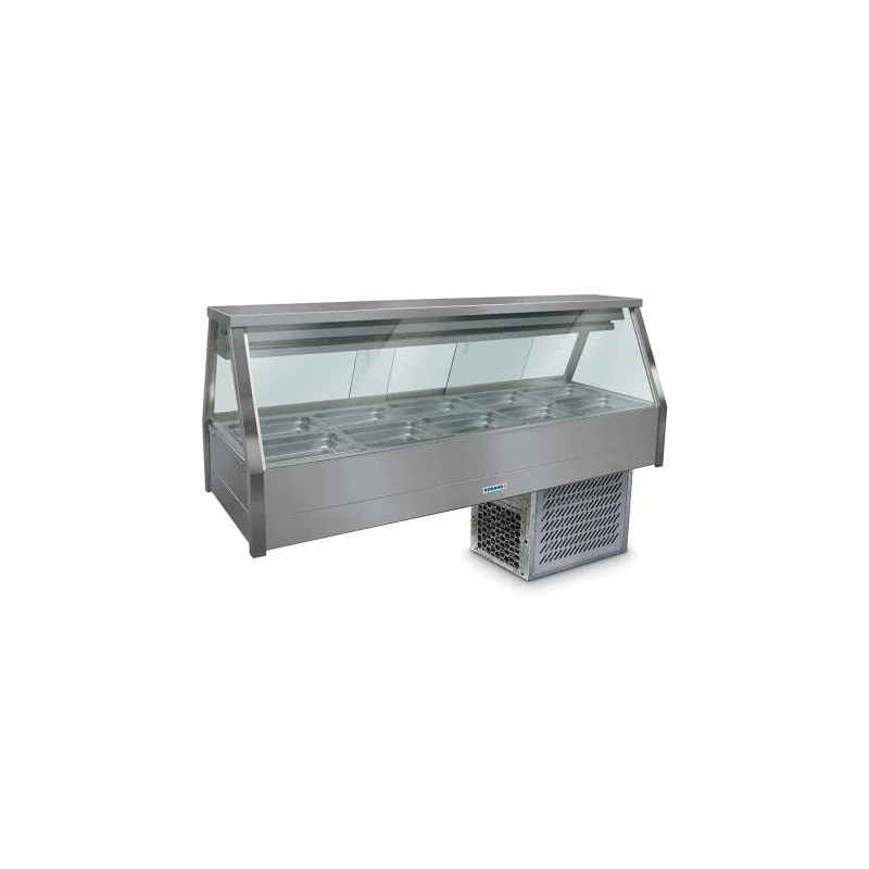 Roband EFX25RD   Straight Glass Refrigerated Display Bar - Piped and Foamed only (no motor), 10 pans