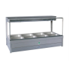 Roband S22RD   Square Glass Hot Food Display Bar, 4 pans double row with roller doors
