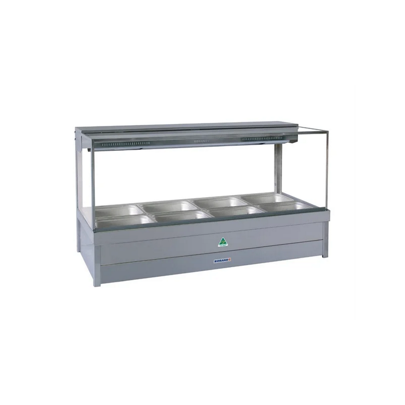 Roband S23RD   Square Glass Hot Food Display Bar, 6 pans double row with roller doors