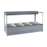 Roband S23RD   Square Glass Hot Food Display Bar, 6 pans double row with roller doors