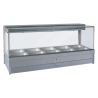 Roband S25RD   Square Glass Hot Food Display Bar, 10 pans double row with roller doors