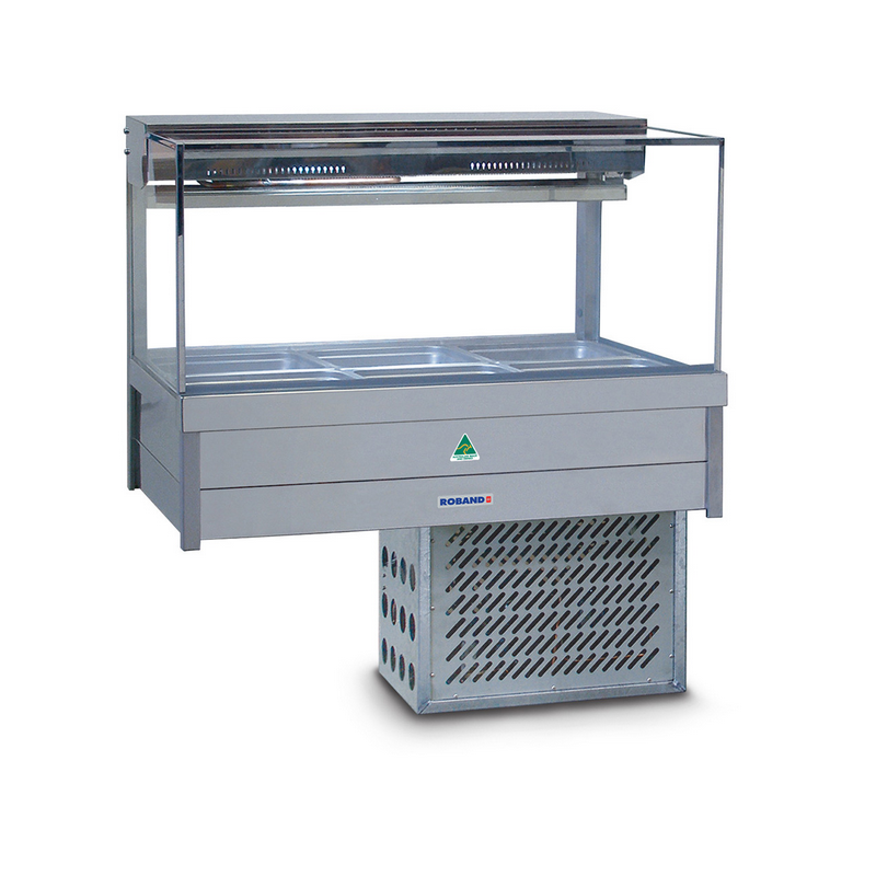 Roband SRX23RD   Square Glass Refrigerated Display Bar, 6 pans