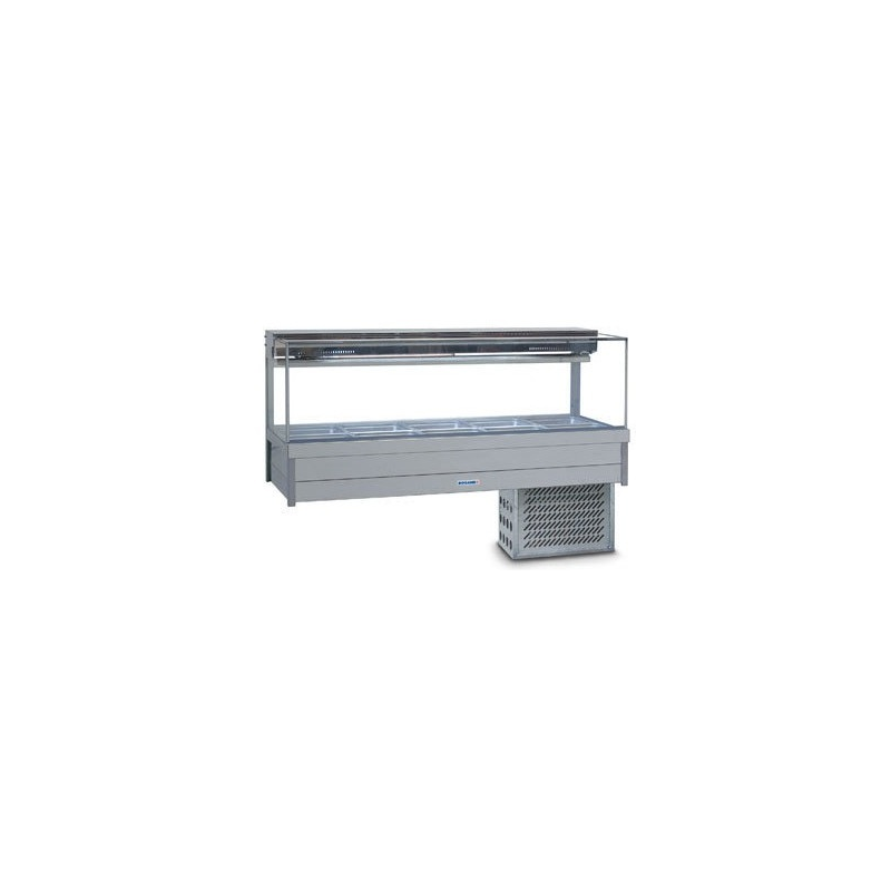 Roband SRX26RD   Square Glass Refrigerated Display Bar, 12 pans