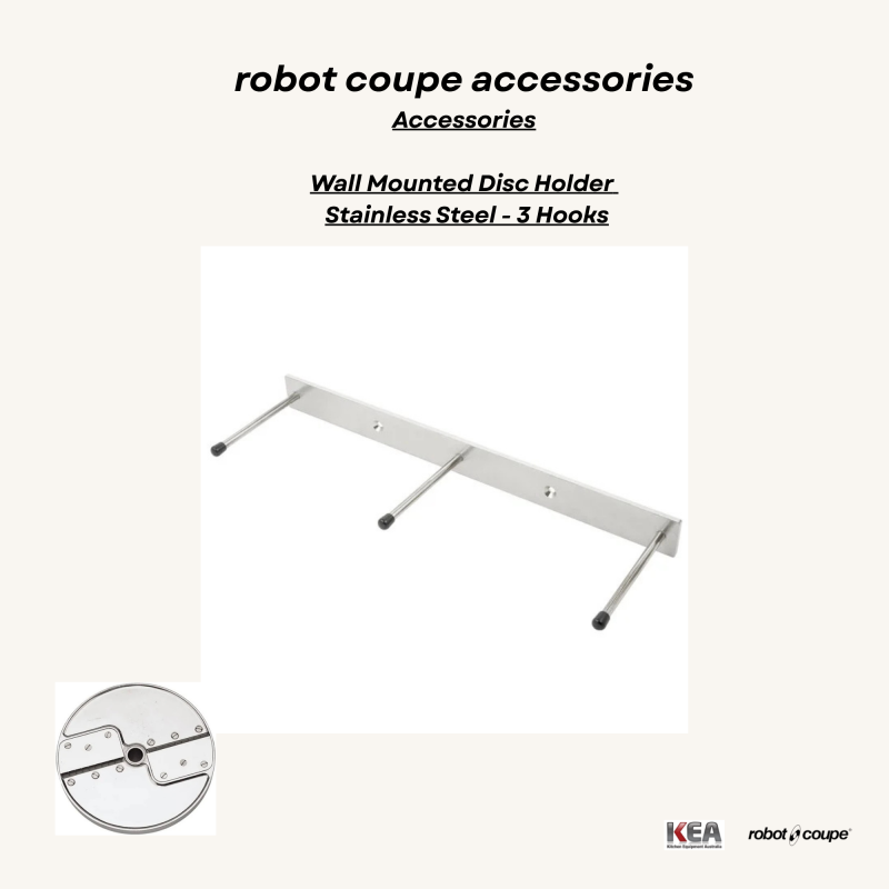 Robot Coupe  Wall Mounted Disc Holder - Stainless Steel - 3 Hooks