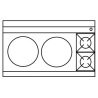 Complete WTB-2/BB-2 WTBF-2/BB-2  Two Hole and Two Burner Standard Wok Table 