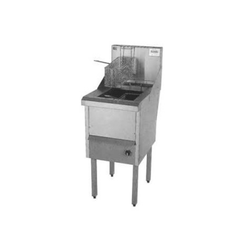 Complete WRF-4/22 Four Pan Fish and Chips Deep Fryer - 28 Liter Capacity 