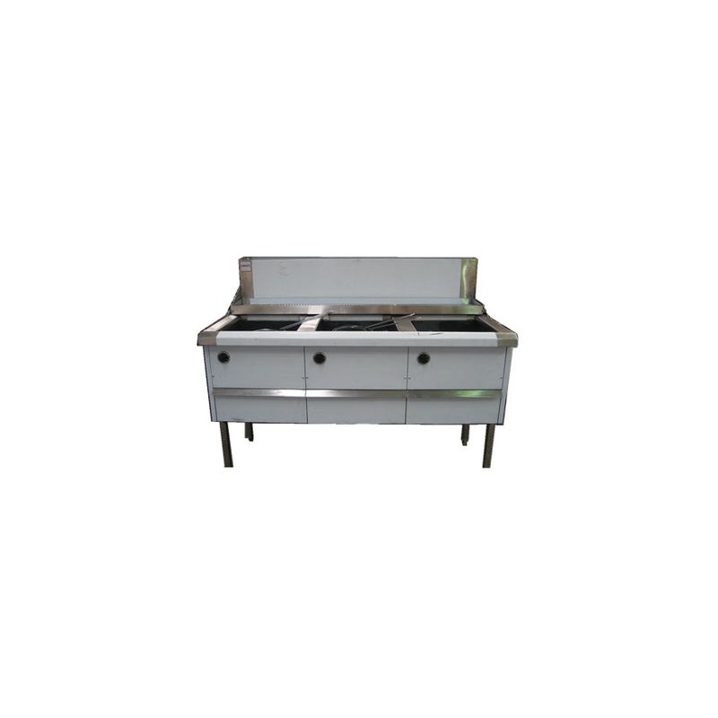 Complete WFS-3/22 Three Pan Fish and Chips Deep Fryer - 28 Liter Capacity