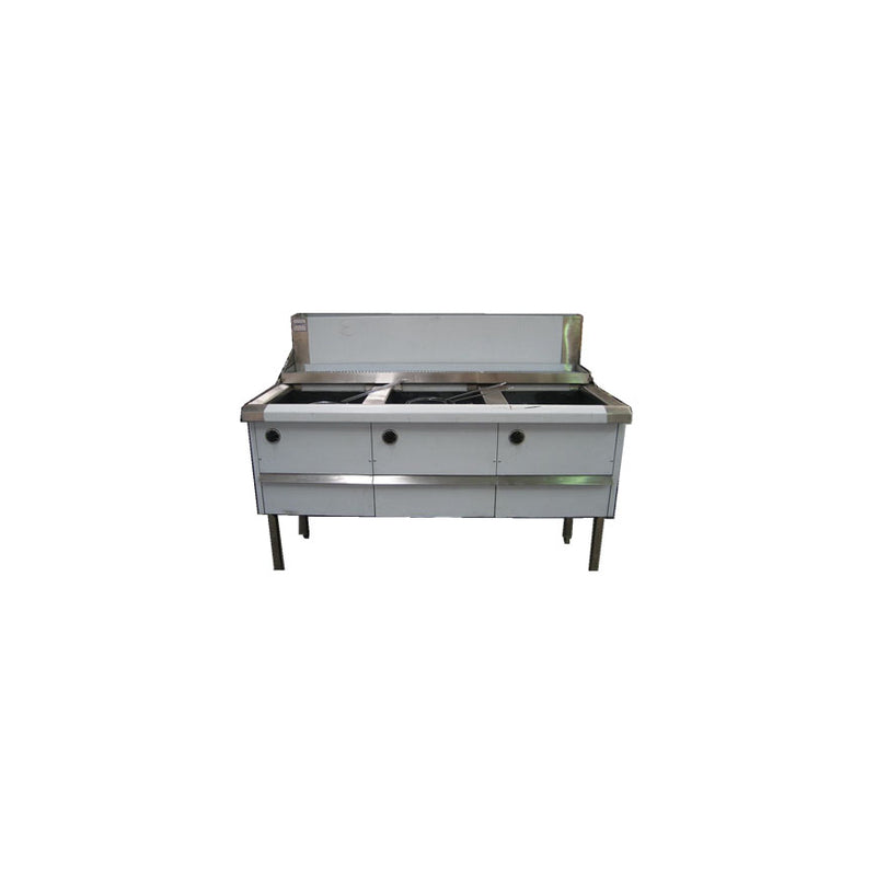 Complete WFS-3/18 Three Pan Fish and Chips Deep Fryer - 20 Liter Capacity Per Pan 