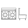 Complete SPS-2 Two Square Trivet Stock Pot with Splash Back