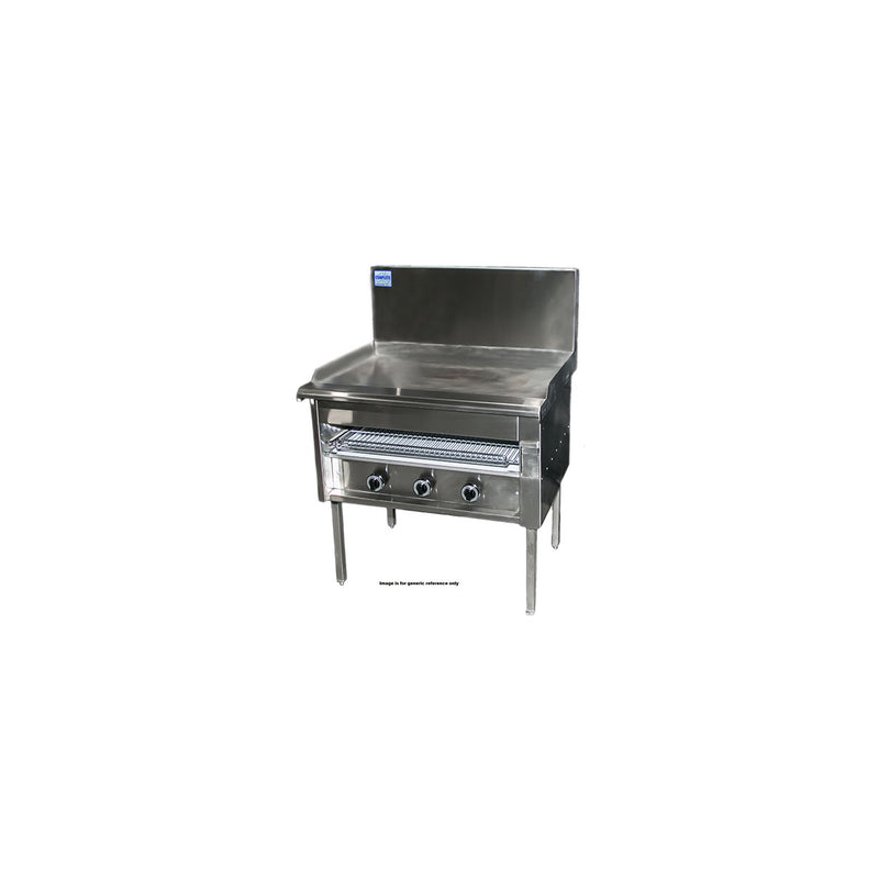 Complete PGTM-36 Mild Steel Hot Plate with Toaster - 900mm Wide Hamburger Griller / Toaster