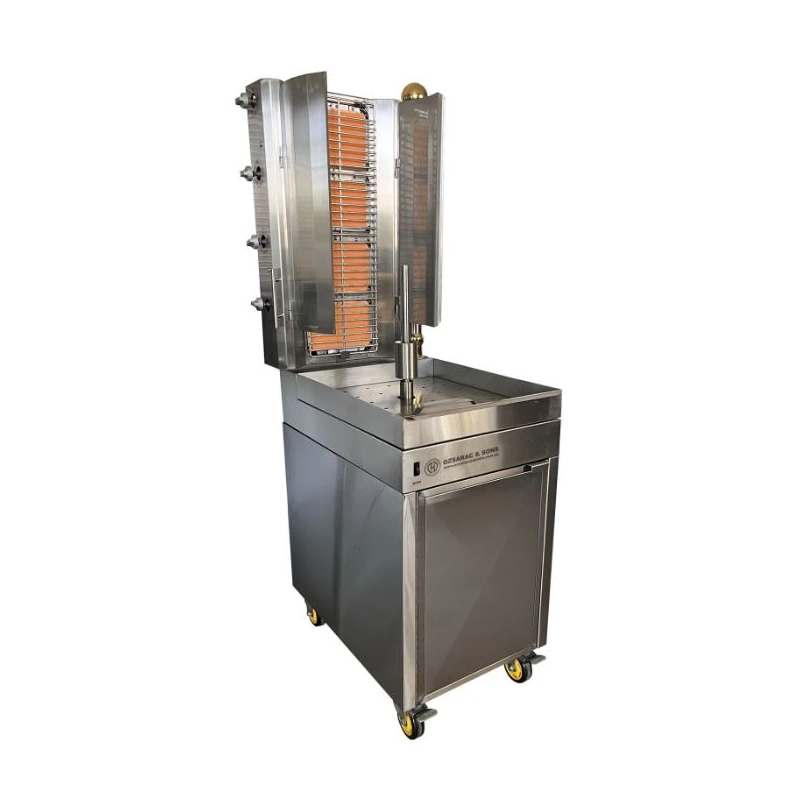 Ozsarac 4 Burner Semi-Automatic Kebab Machine With Built-in Meat Warmer  HO4BMSB