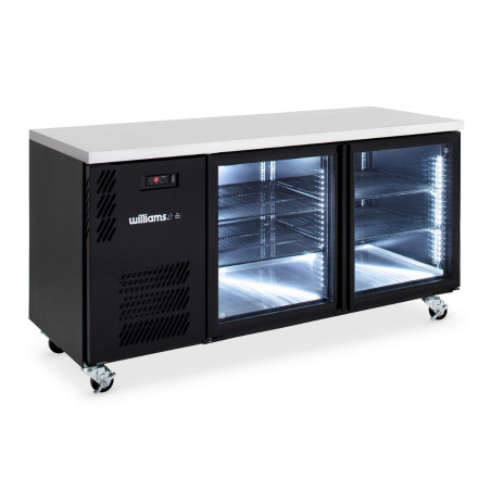 Boronia - Two Door Black Colorbond Under Counter Display Refrigerator