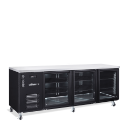  Boronia - Three Door Black Colorbond Under Counter Display Refrigerator