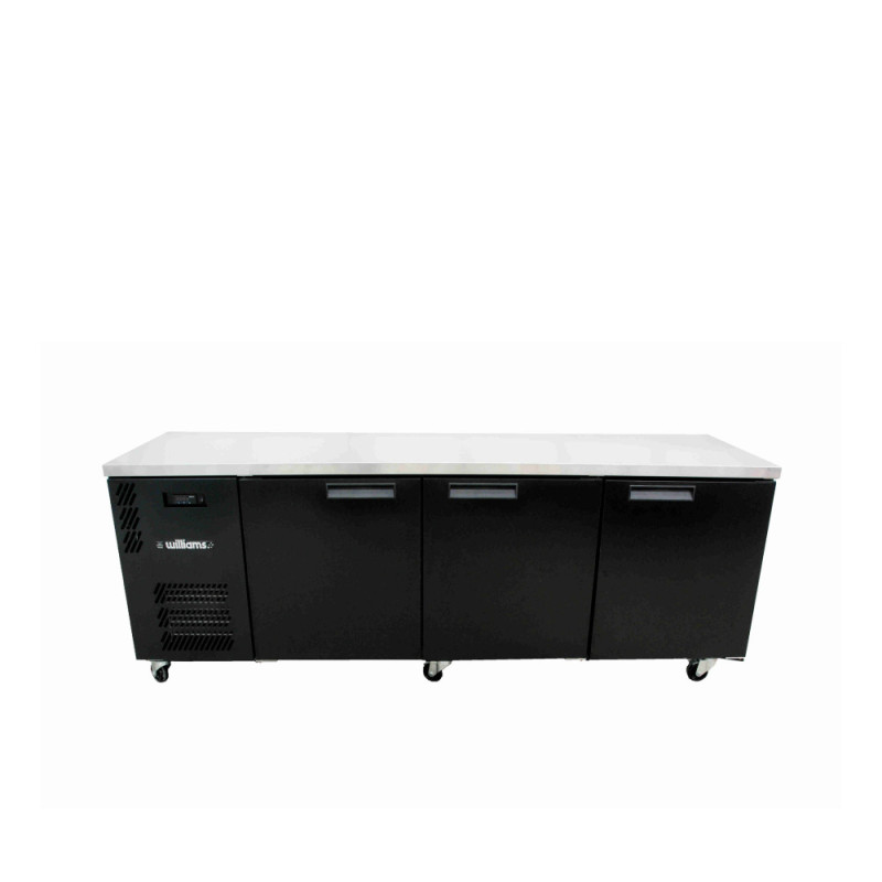 Boronia - Three Door Black Colorbond Under Counter Display Refrigerator