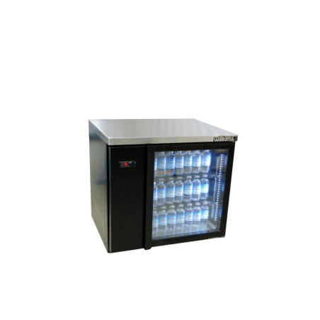 Boronia - One Door Black Colorbond Remote Back Bar Counter Display Refrigerator