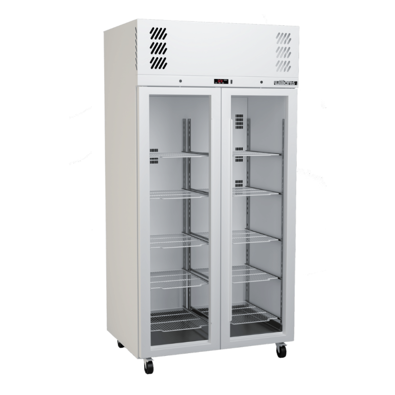 Pearl - Slim Two Door White Colorbond Upright Display Refrigerator