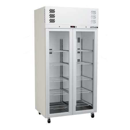 Pearl - Slim Two Door White Colorbond Upright Display Refrigerator