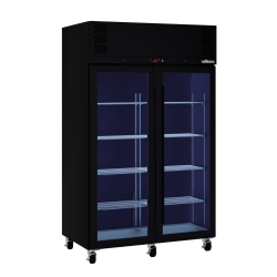 Pearl  - Two Door Black Colorbond Upright Display Refrigerator