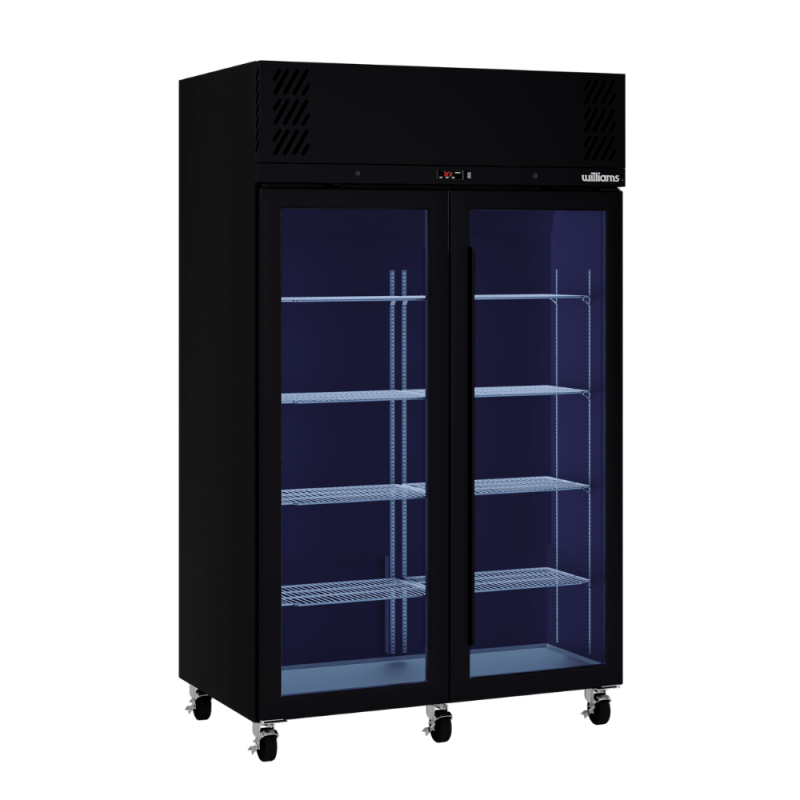 Pearl  - Two Door Black Colorbond Upright Display Refrigerator