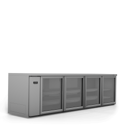 Boronia - Four Door Stainless Steel Remote Back Bar Counter Display Refrigerator