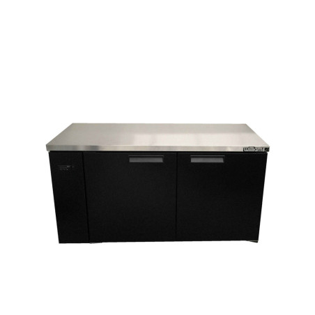 Boronia - Two Door Black Colorbond Remote Back Bar Counter Display Refrigerator