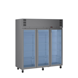  Pearl - Three Door Stainless Steel Upright Display Refrigerator