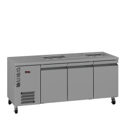 Opal - Three Door Stainless Steel Under Counter Refrigerator With Blown Air Well