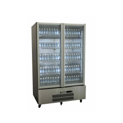  Quartz Star - Two Door Stainless Steel Upright Display Refrigerator