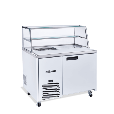 Jade Sandwich - One Door White Colorbond Prep Counter Refrigerator With Blown Air Well