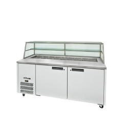  Jade Sandwich - Two Door White Colorbond Prep Counter Refrigerator With Blown Air Well- Without Canopy