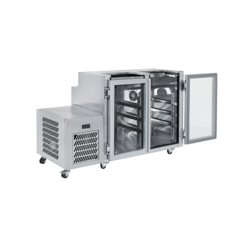 Glass Chiller - Two Door Self Contained Glass Chiller Slimline with two shelves and right hand services