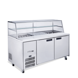  Jade Sandwich - Two Door Stainless Steel Prep Counter Refrigerator With Blown Air Well - Without Canopy