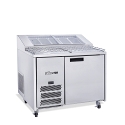 Jade Pizza - One Door Stainless Steel Pizza Prep Counter Refrigerator With Blown Air Well