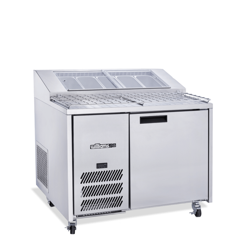 Jade Pizza - One Door Stainless Steel Pizza Prep Counter Refrigerator With Blown Air Well