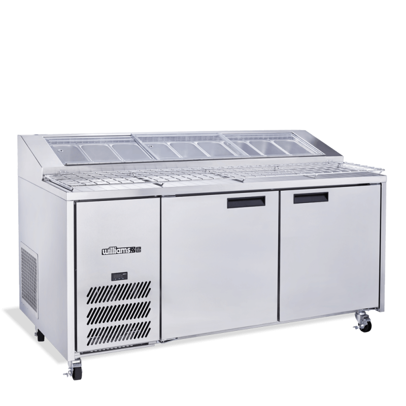 Jade Pizza - Two Door Stainless Steel Pizza Prep Counter Refrigerator With Blown Air Well