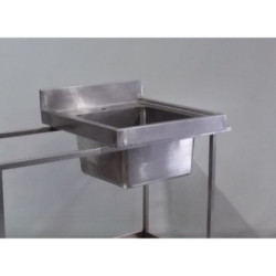 Used stainless steel single bowl sink with splashback