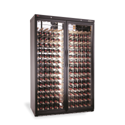  Wine Cabinet - Two Door Black Upright Wine Display Refrigerator