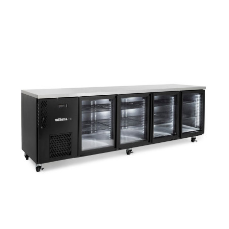 Cameo Mini - Four Door Black Colorbond Under Counter Display Refrigerator