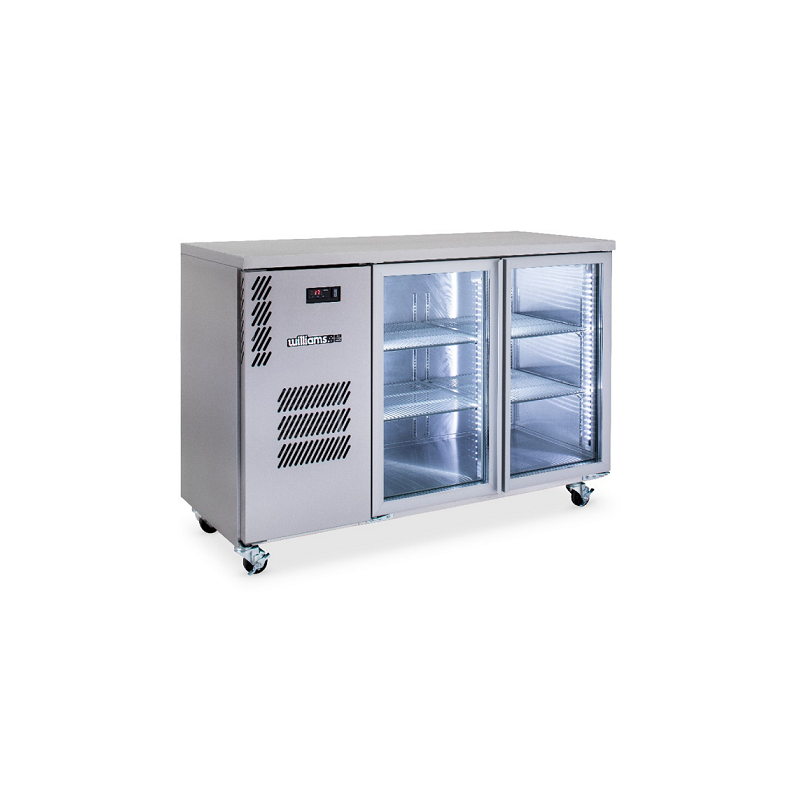 Cameo - Two Door Stainless Steel Under Counter Display Refrigerator
