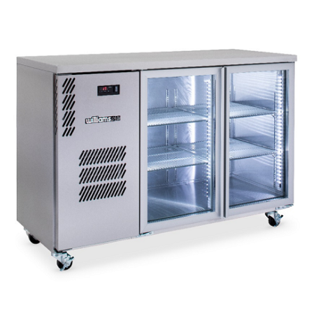 Cameo - Two Door Stainless Steel Under Counter Display Refrigerator