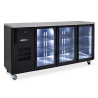 Cameo - Three Door Black Colorbond Under Counter Display Refrigerator