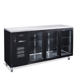  Cameo - Three Door Black Colorbond Under Counter Display Refrigerator