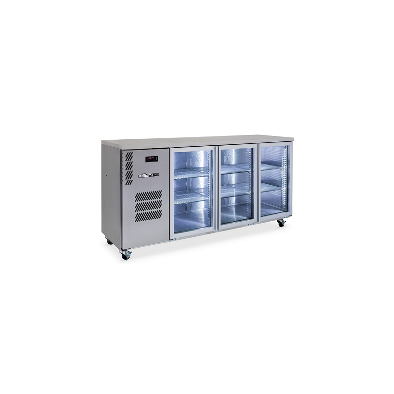 Cameo - Three Door Stainless Steel Under Counter Display Refrigerator