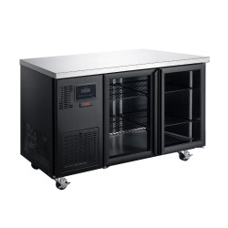Topaz Under Counter - Two Door Black Under Counter Glass Door Refrigerator