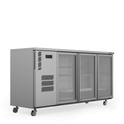 Cameo - Three Door Stainless Steel Under Counter Display Refrigerator