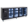 Cameo - Four Door Black Colorbond Under Counter Display Refrigerator