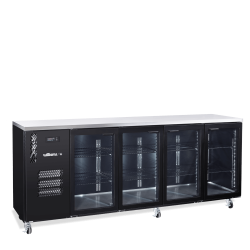  Cameo - Four Door Black Colorbond Under Counter Display Refrigerator