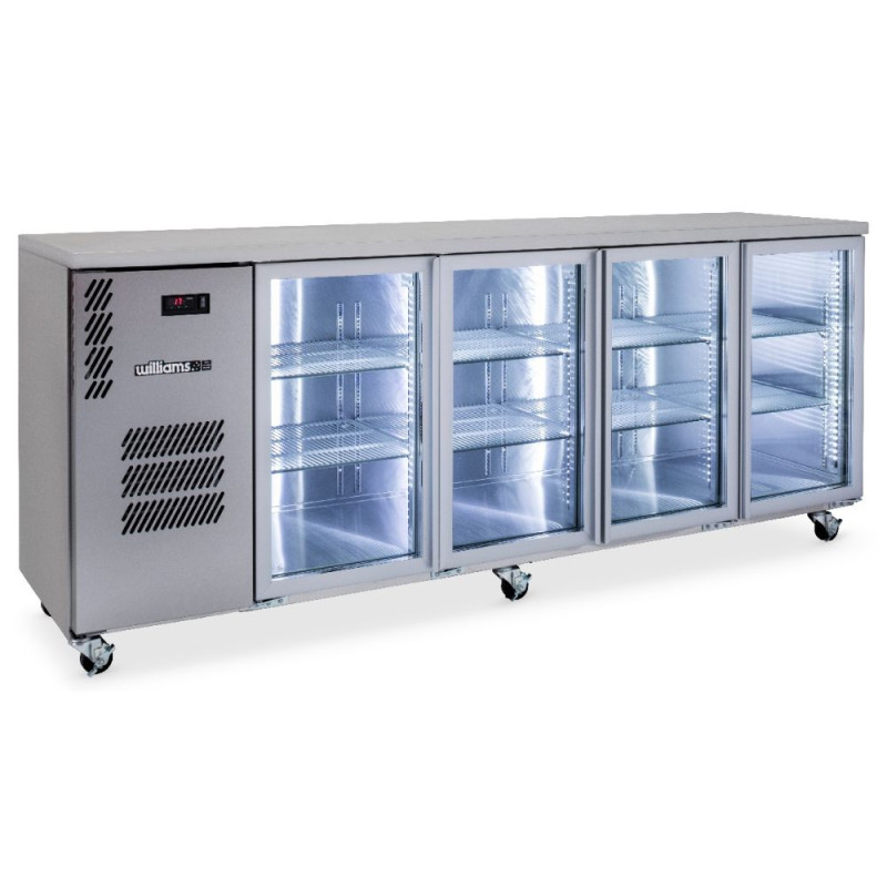 Cameo - Four Door Stainless Steel Under Counter Display Refrigerator
