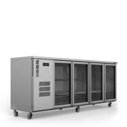  Cameo - Four Door Stainless Steel Under Counter Display Refrigerator